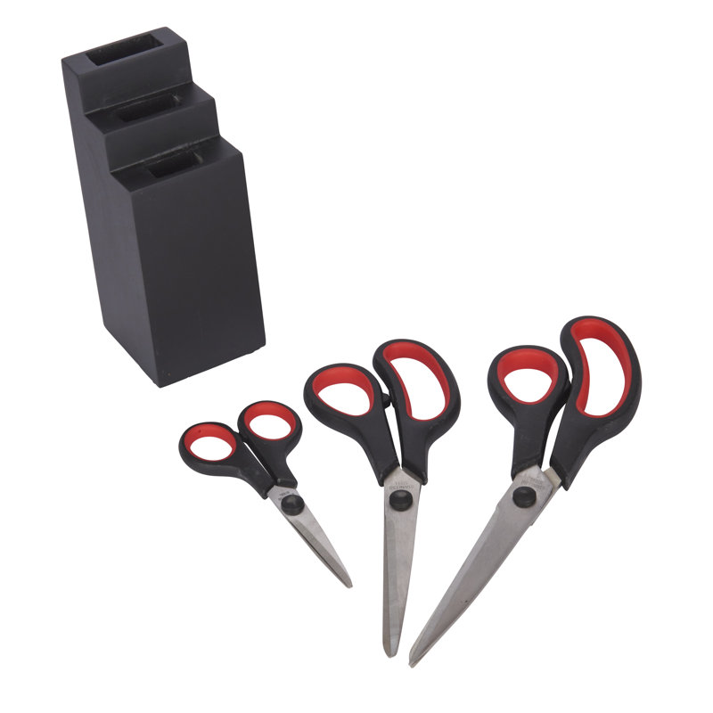 Three Pieces Scissor Set and Black Block
