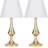 Ensemble de lampes de table de chevet dorées 18,7 po