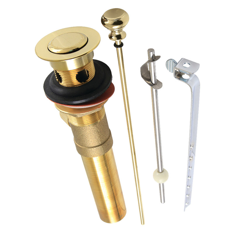Drain escamotable pour lavabo de salle de bain Kingston, Laiton poli