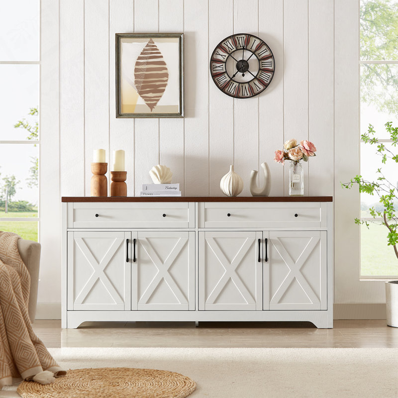 Armoire de rangement avec 2 tiroirs, Brun