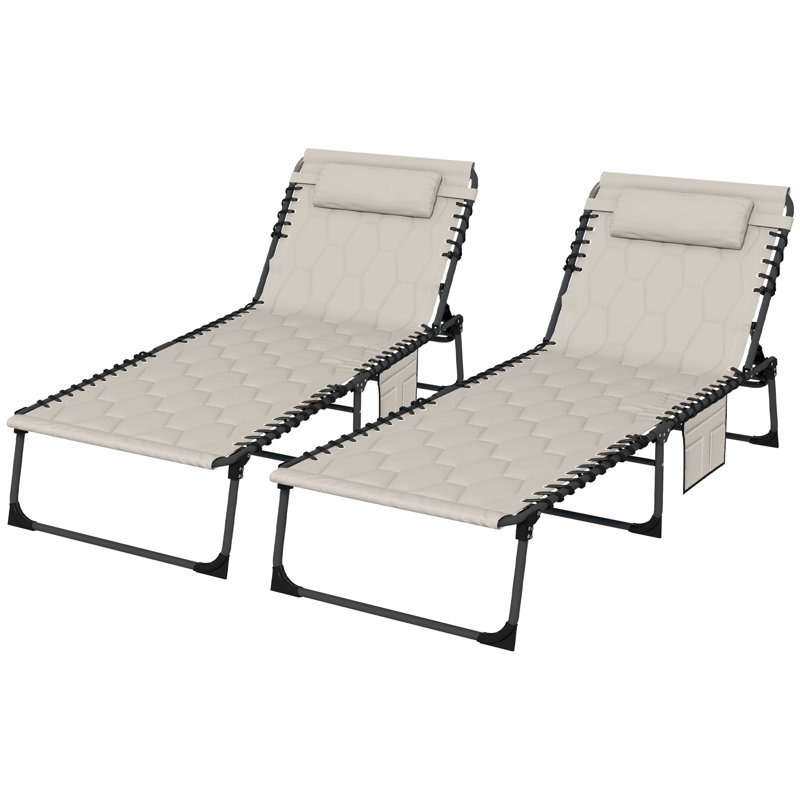 Chaises de patio réglables à structure en acier pour la détente en plein air à la plage ou dans la cour