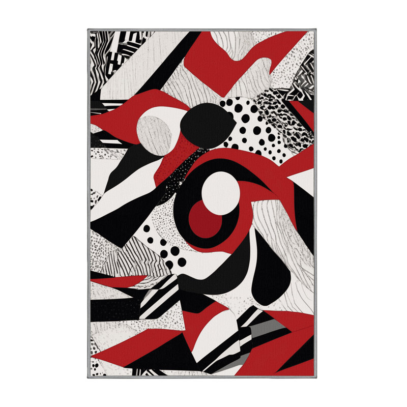 Crimson Fragment Rug, Rectangle 2' x 3'