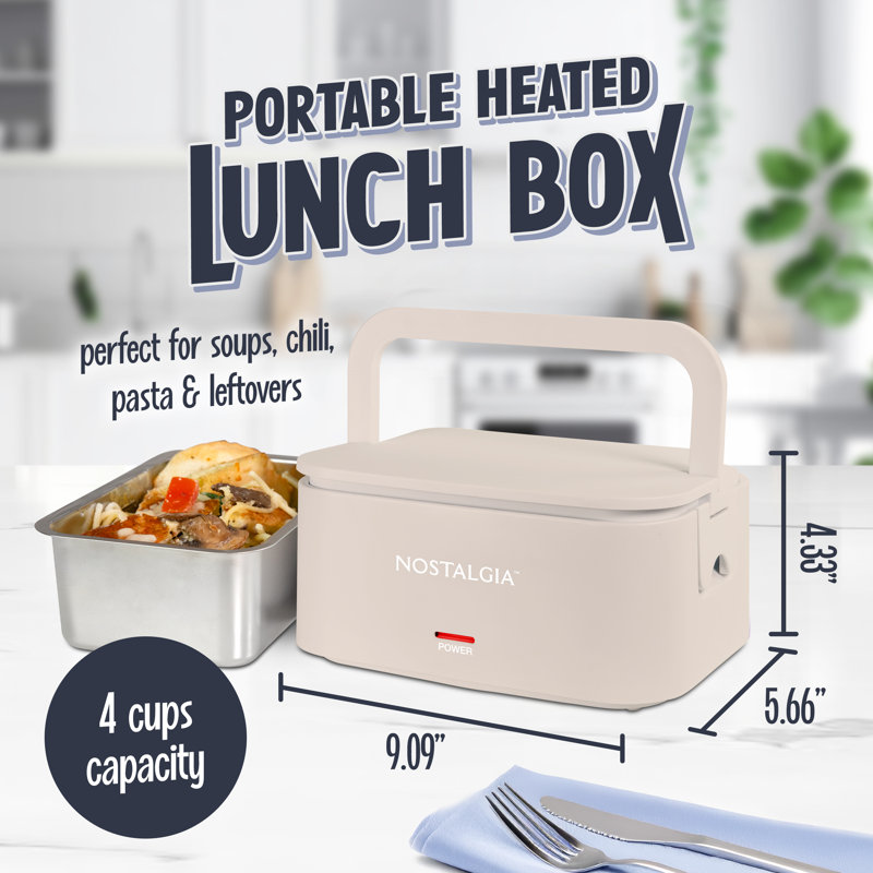 Nostalgia 32 Oz. Portable Heated Lunch Box, Oatmeal