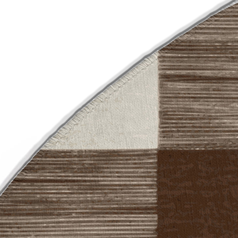 Tapis intérieur / extérieur gris HorizontalStripes, Rond 5 pi