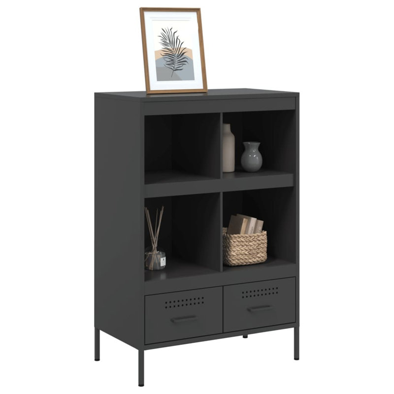 Sharell 101.5cm H x 68cm W Steel Standard Bookcase, Black