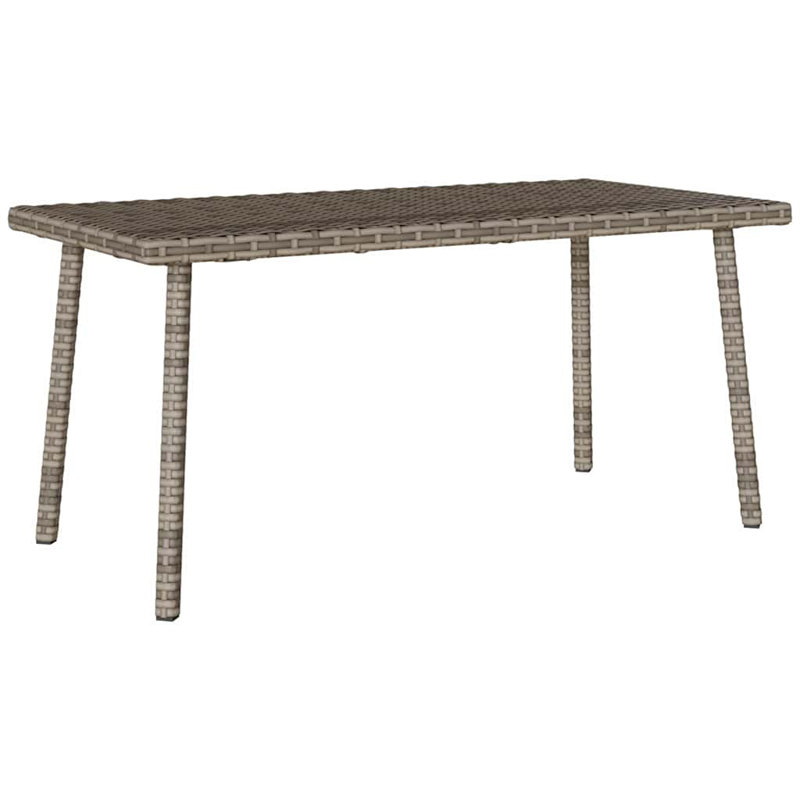 Garden Coffee Table Rectangular 40x37 Cm Poly Rattan, Grey, 37cm H x 80cm L x 40cm W