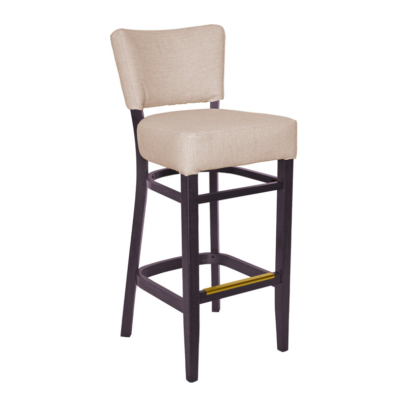 Tabouret de bar Madison, Ivoire ivoire, Acajou foncé