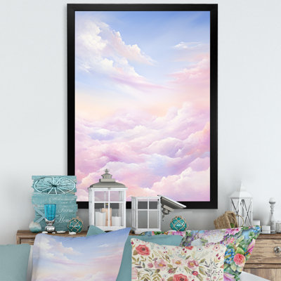 «Pink Clouds Scenery Minimalisme», reproduction sur toile