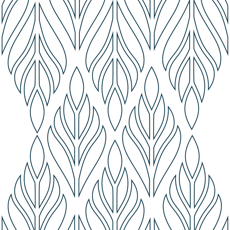 Deco Palm 10' L x 24" W Peel and Stick Wallpaper Roll, Sapphire, Peel & Stick