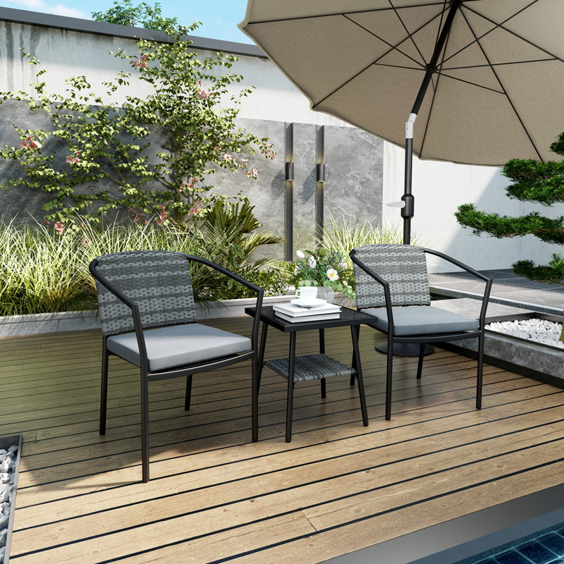 Patio Dining Set with Square Table , Cushions Included