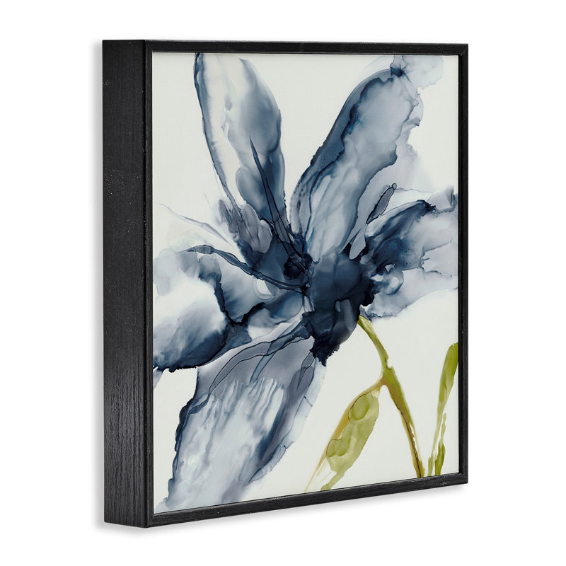 «Petals Of Sky Flower», estampe numérique, conception de Jacob Q, H 12 po x l 12 po, Giclée encadrée noir minuit