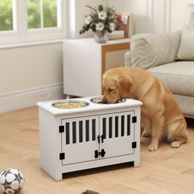 Armoire de rangement pour nourriture pour chien avec bols et station d'alimentation pour chien PawHut