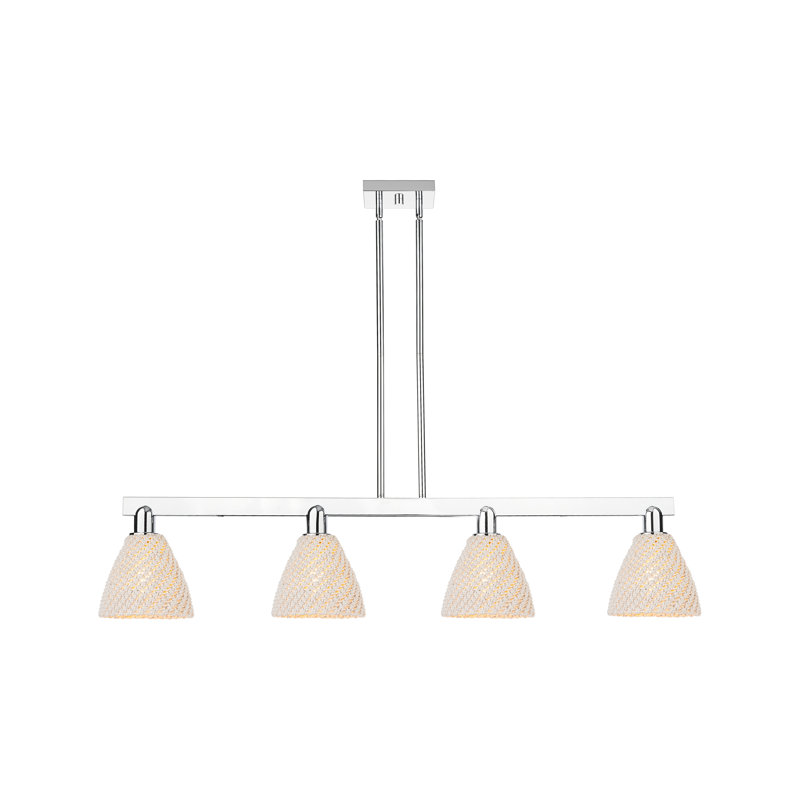 Luminaire suspendu pour îlot de cuisine 4 lumières Guildford, Chrome poli