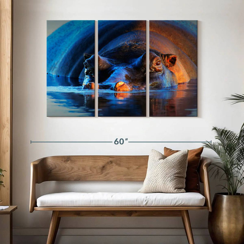 Brampt Kruger Park Hippopotamus, 32" H x 50" W