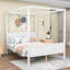 Lit plateforme à baldaquin en bois-566957950