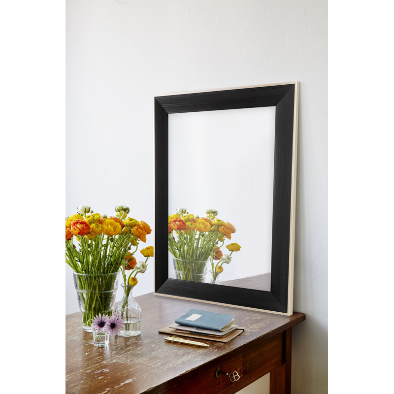 Culberson Plastic Flat Mirror, 64 cm H x 114 cm W, Black