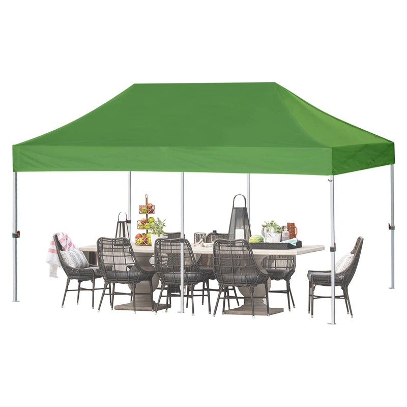 Amaziyah 96'' W x 96'' D Steel Pop-Up Canopy, Grass Green, 10ft x 20ft