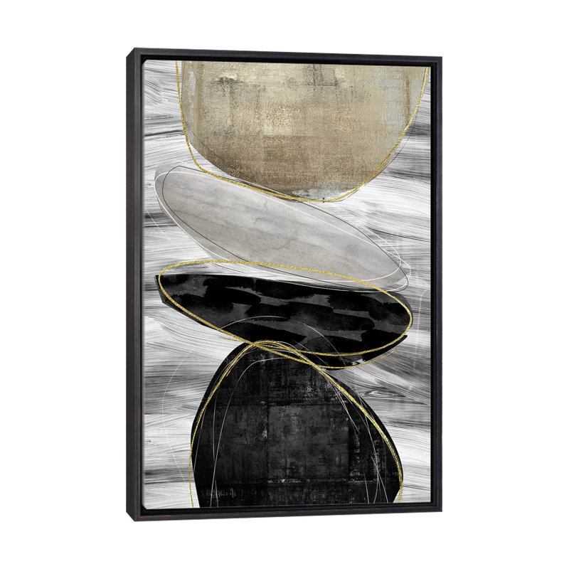 «Stagger» par Nikki Chu - reproduction imprimée, Encadrement noir décoloré, H 40 po x l 26 po x P 1,5 po