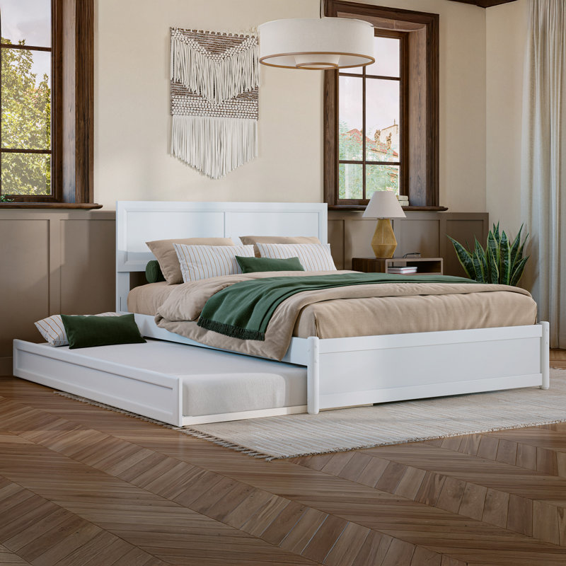 Lit plateforme Astley, Blanc, Double