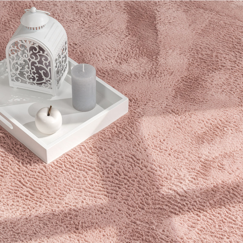 Ananth Solid Colour Shag Area Rug, Round 80cm