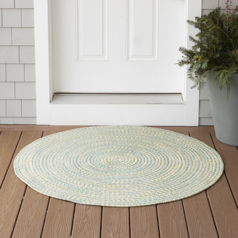 Tapis intérieur / extérieur rond en polypropylène tressé à la machine Liorah, Rond 12 pi
