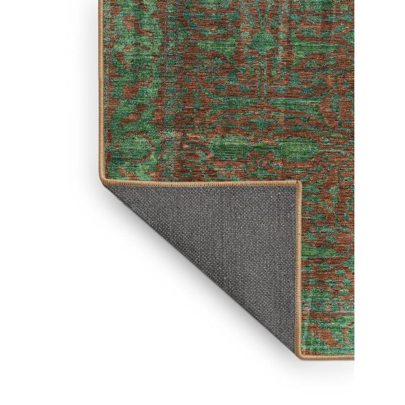 Tapis oriental brun / vert Veedersburg, Rectangle 5 pi x 7 pi