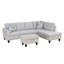 Ensemble de canapé modulaire en tissu gris clair avec repose-pieds 3 pièces-90726402-90726398