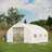 11.5' X 10' X 6.5' Walk-In Tunnel Greenhouse, Green House With Zippered Mesh Door, 7 Mesh Windows & Roll-Up Sidewalls, Upgraded Gardening Plant Hot House With Galvanized Steel Hoops, White-124356855-124356854