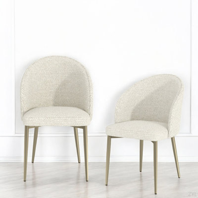 Ensemble de 2 chaises d'appoint en tissu Cora