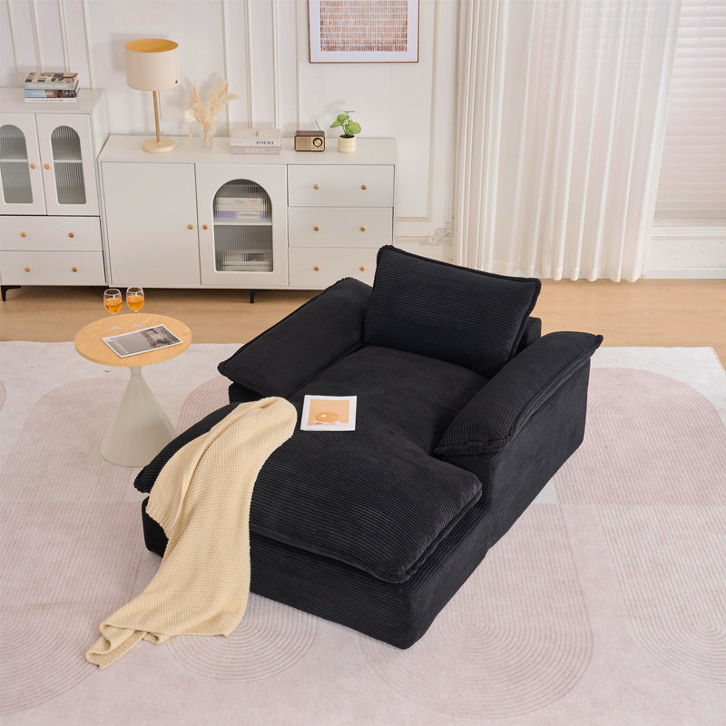 Canapé inclinable à compression avec accoudoirs pour la détente et le confort, noir