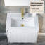 Mini meuble-lavabo flottant blanc 24 po avec plateau en céramique 24 po-1911158287
