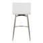 Ensemble de 2 tabourets de comptoir de 26 po de hauteur fixe avec pivot en acier inoxydable et similicuir blanc By - ensemble de 2