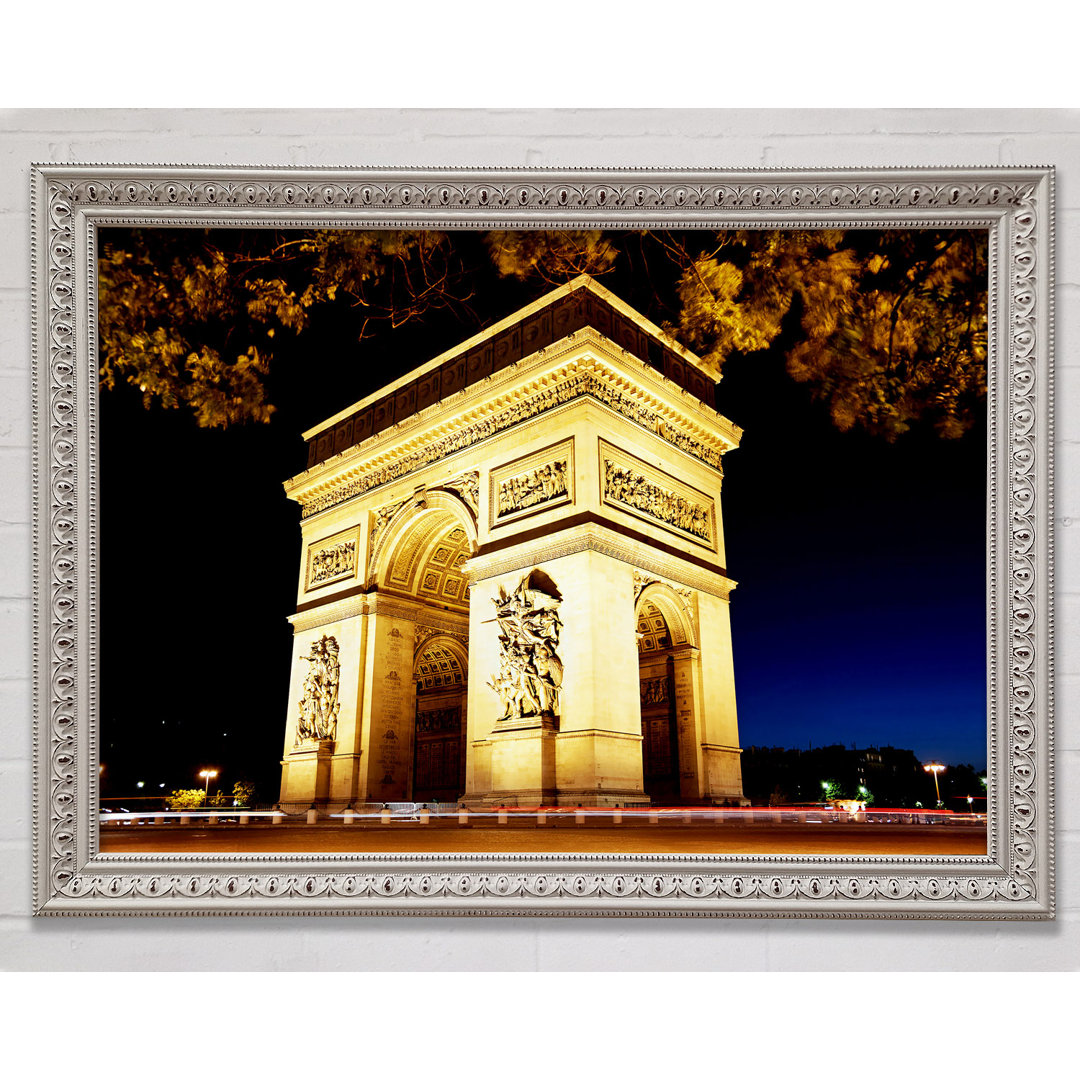 Paris Arc De Triomphe Night Glow - Einzelner Bilderrahmen Kunstdrucke