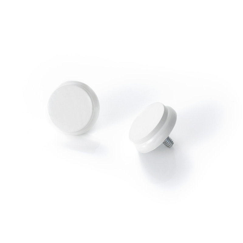 White Cast Steel End Cap Finials Set of 2