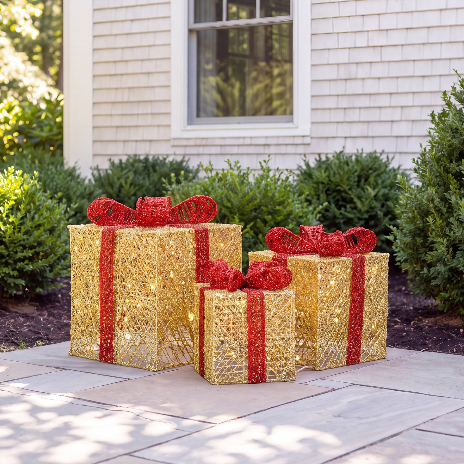 Christmas Lighted Gift Boxes, Set of 3