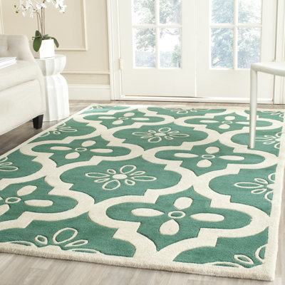 Tennille Floral Wool Hand Woven Area Rug