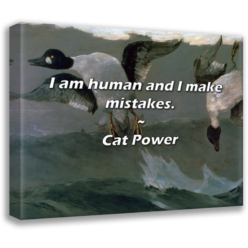 Citation artistique «Je suis un homme et je fais des fautes». Toile tendue By Cat Power Gallery, H 24 po x l 17 po