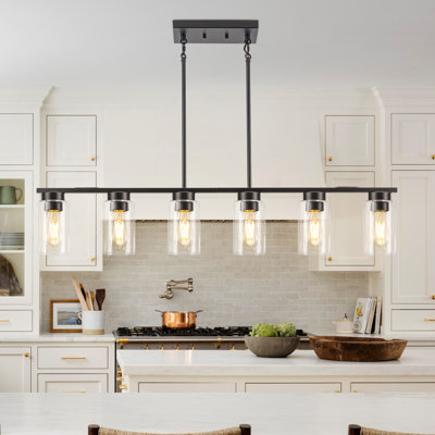 Luminaire linéaire pour îlot de cuisine 6 lumières Barrile