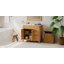 Meuble-lavabo moderne 36 po avec cadre en pin massif, 1 porte à fermeture douce et 3 tiroirs, armoire de rangement moderne