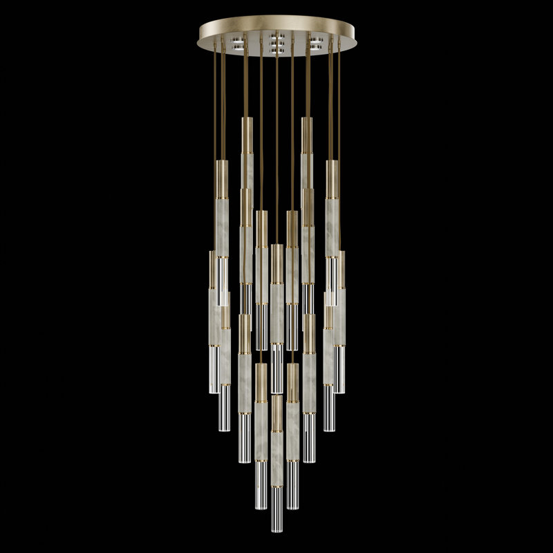 Antonia 25 - Light LED Pendant, Standard Soft Gold Leaf/Brass