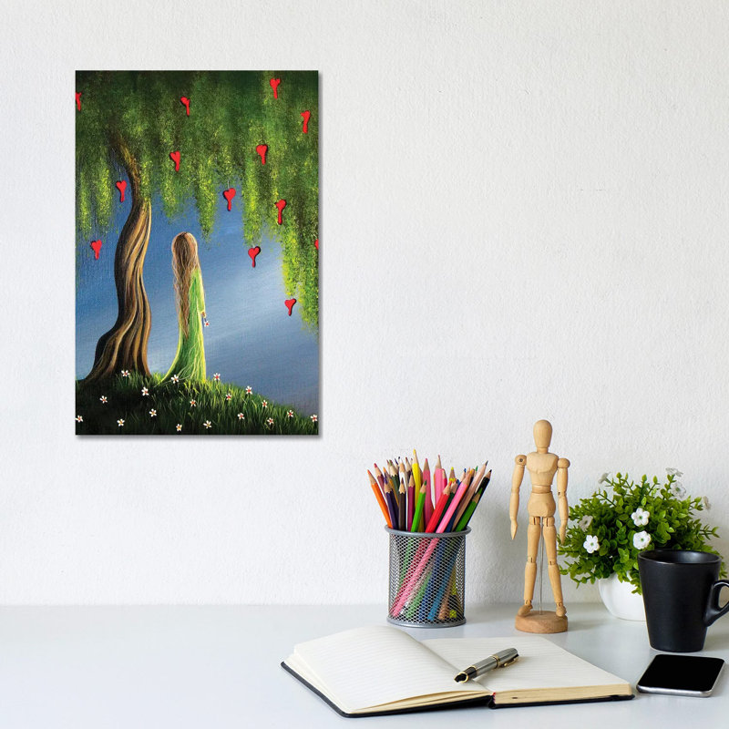 Night Of The Bleeding Hearts II by Moonlight Art Parlour - Print on Canvas, Wrapped Canvas, 20.32 cm H x 30.48 cm W