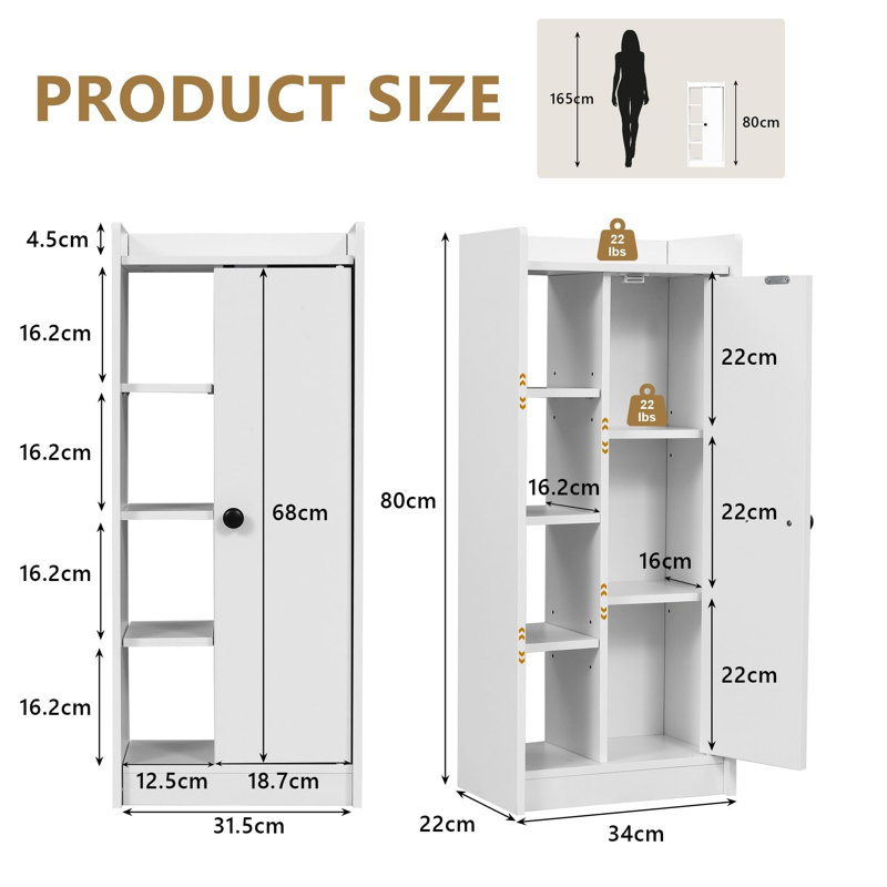 Engineered Wood Freestanding Linen Cabinet
