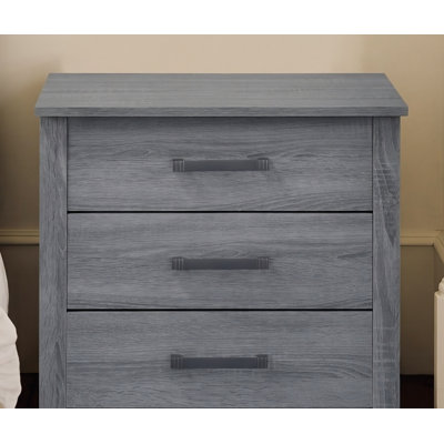 Saguenay Gray 3 Drawers Nightstand