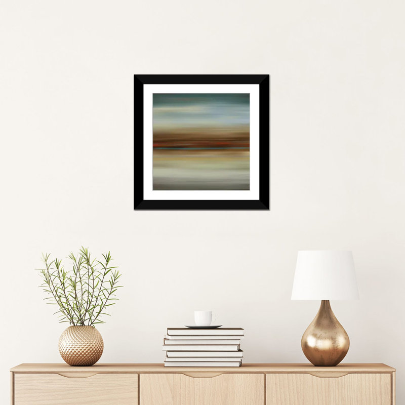 «Avalon» par Tom Reeves - reproduction sur toile tendue, H 24 po x l 24 po x P 1 po, Papier d'art encadré noir, Blanc