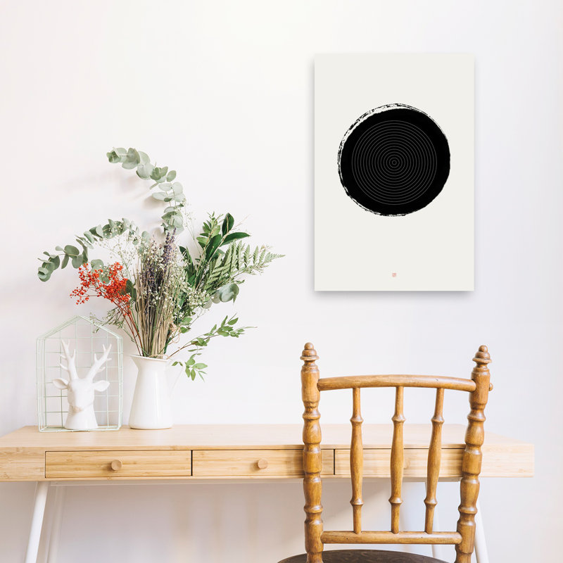 Zen Circle Balance Abstract Contemporary Peaceful Wall Art Print 1 Piece Wrapped Canvas Wall Art, 60.96cm H x 40.64cm W