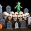 Figurine de tête de mort 40 pièces - Tête de squelette d'Halloween et têtes de décoration miniatures