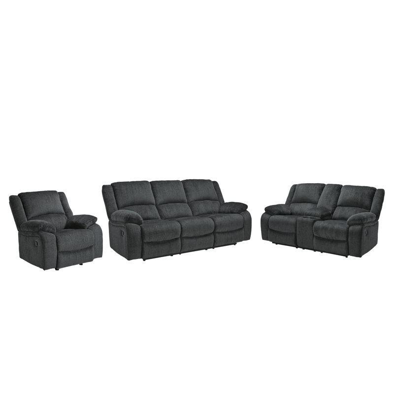 Ensemble de salon inclinable 3 pièces Dametris, gris