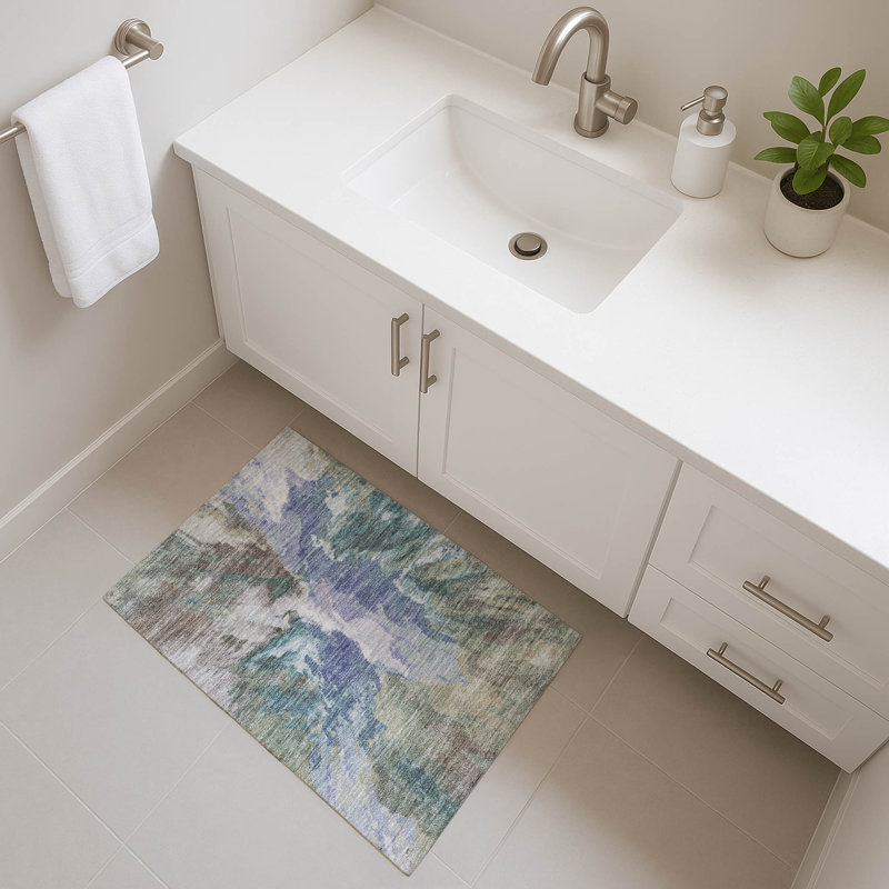 Premium Machine Washable Marasco AMF1632 Modern Rug, Rectangle 1'8" x 2'6"