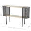 Oval Two-Toned 1 Shelf Console Table With Mesh Side Panels And Tabletop