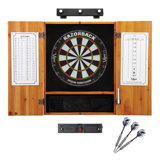 Viper League Sisal Dartboard, Metropolitan Mahogany Cabinet, Shadow Buster Dartboard Lights & Padded Dart Mat
